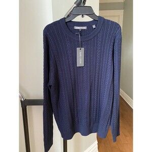 Slate And Stone Men's Knit Crewneck Sweater In Navy Size XXL Top Quality $350